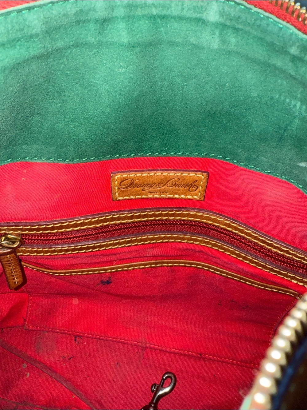 Dooney & Bourke Cognac Leather Tote with Tassels - Picture 6 of 6
